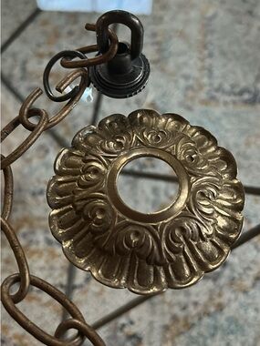 Antique Brass Chandelier Canopy Acanthus French